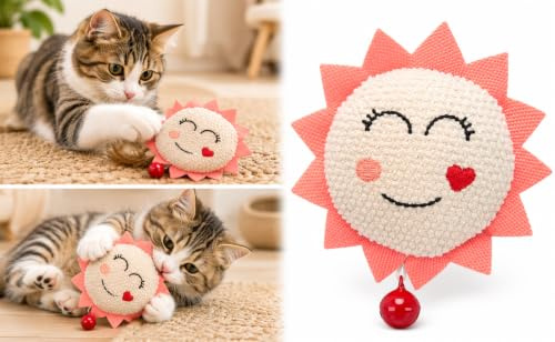 Flamingo giochi per gatti – Lovu – Sole – beige – con campanellino – con catnip – morbido e divertente
