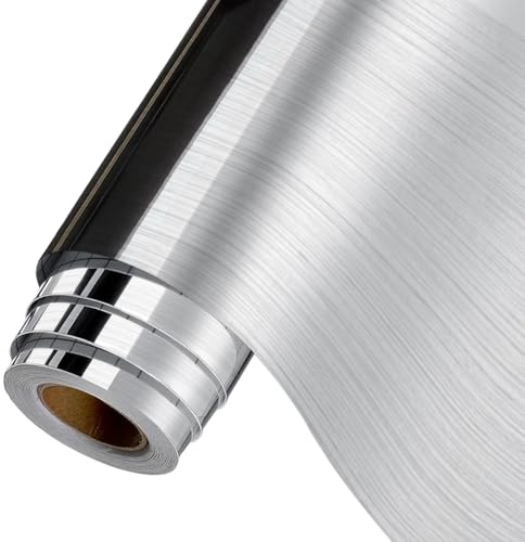 Lámina de espejo autoadhesiva, para muebles para pared y armario, papel pintado plateado, lámina para muebles, autoadhesiva, para regalos de bricolaje, fiesta de cumpleaños, plata, 40 x 500 cm