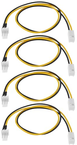 Be In Your Mind Cable de Alimentación para Ventilador de PC (4 Unidades Macho de 3 Pines A Hembra de 2 Pines) para Placa Base de PC