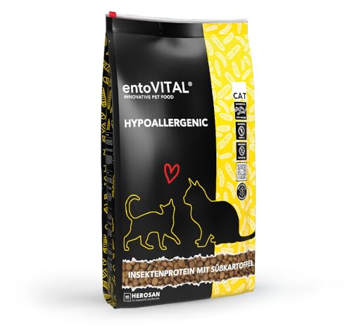 entoVITAL CAT Hypoallergenic – Insekter med sötpotatis och ärtor, torrfoder, 10 kg, för allergier och intoleranser, helfoder