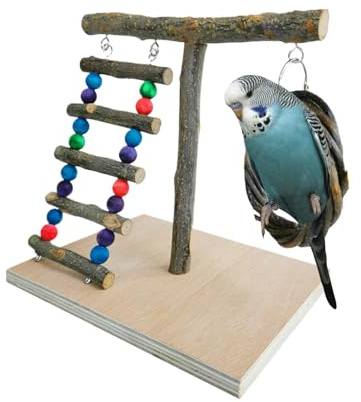 Cavalletto da gioco – per parco giochi per uccelli, giocattolo per attività in legno, per uccelli di piccole e medie dimensioni
