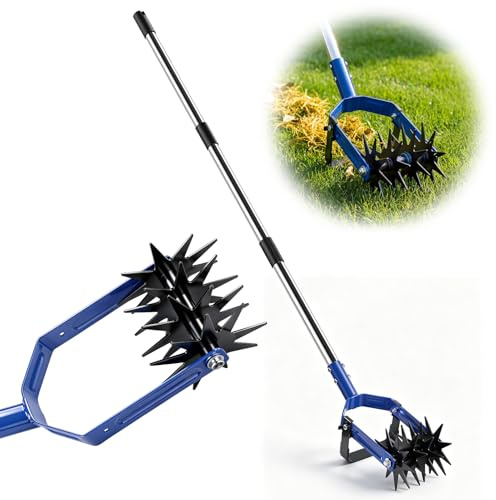 Coltivatore rotante, 182 cm, coltivatore da giardino girevole regolabile con acciaio inossidabile, fragola Jardi 2 in 1,fragola stellata,motocoltivatore manuale di Jardi per giardino, prato, mescolare