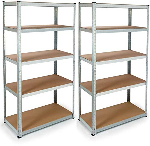 IDMarket - Set mit 2 modularen Regalen, 10 Regale, Höhe 180 cm