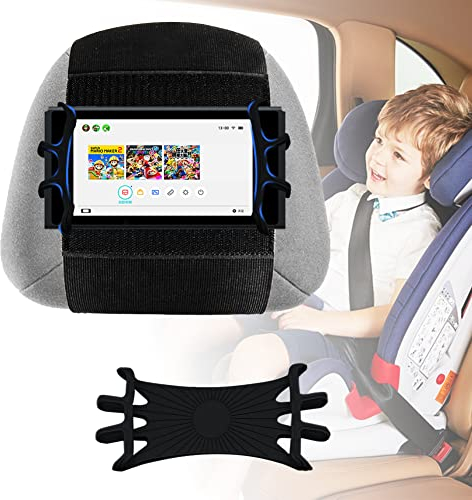 Tablet Halterung Auto, LKW Tablet Kopfstützenhalterung, Universal KFZ iPad Halter mit Silikon Haltenetz für Allen Kindle Fire, iPad und Tablet mit - Schwarz (Small Silicone Net (3.5''-7.5''))