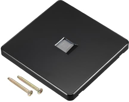 PATIKIL Ethernet Socket Single Port RJ45 CAT6 Wall Plate Black for Ethernet Cable Networking Socket Box