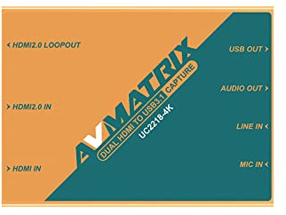 AVMATRIX UC2218-4K Game Capture Card 1440p/4K Pass Through 1080P60 Uncompressed (YUY2) Capture for Live Streaming Ultra-Low Latency on PS5 PS4/Pro Xbox Series X/S Xbox One X/S in PC and Mac