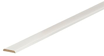 Kosche | Baguette de recouvrement | MDF | 5 x 30 x 2600 mm | Blanc | Plinthe | Plinthe | Qualité supérieure | Robuste | 2,6 mètres