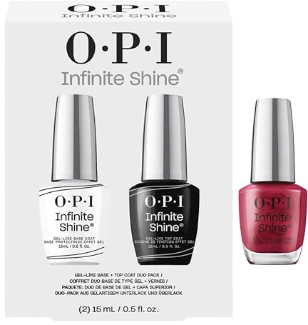OPI Infinite Shine Long-wear Nail Polish, Gel-Like Nail Varnish with no UV lamp needed, 3-Step System for up to 11 days of colour, Base Coat & Nail Polish & Top Coat, I’m Not Really a Waitress, 3x15ml