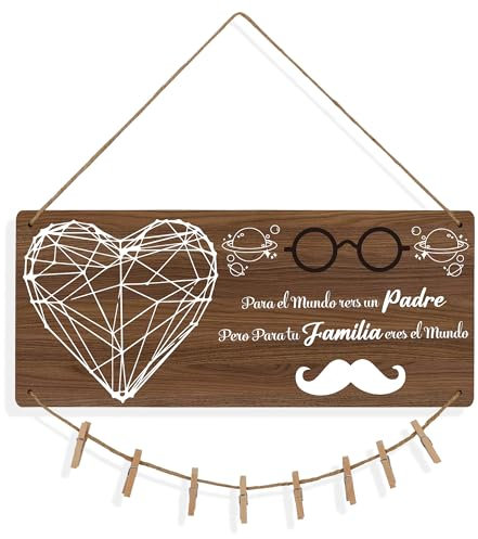 Nurplexl Regalo Papa,Regalo Padre Cumpleaños,Regalo Padre Navidad,Regalos Para Padres Primerizos,Regalos Para Padres,Regalo Dia Del Padre Original,Decoración Del Hogar,Papá Foto Pared Placa De Madera