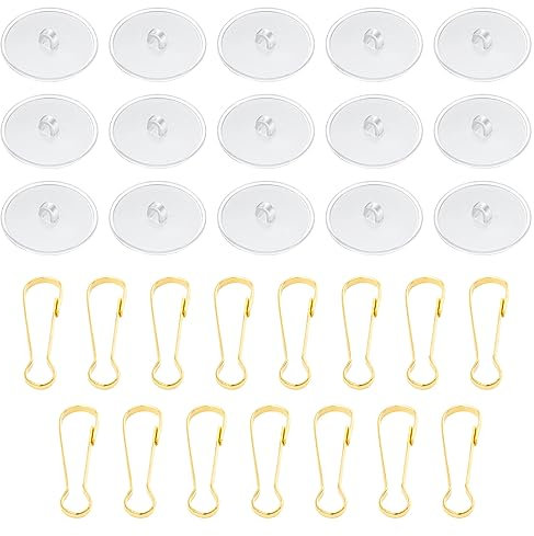 Dokeno 30 Piezas Gancho de Techo Adhesivo,Ganchos de Techo Transparentes sin Taladro,Ganchos de Montaje de Techo sin Perforación,con 30 Clip MáStil de Bandera,para Colgar Artículos Pequeños