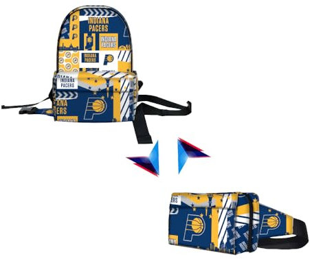 Pro Specialties Group Indiana Pacers Transformer Multifunktionale Sporttasche, verstellbarer Riemen, Mehrfarbig/Meereswellen (Ocean Tides), Large, Sportrucksack