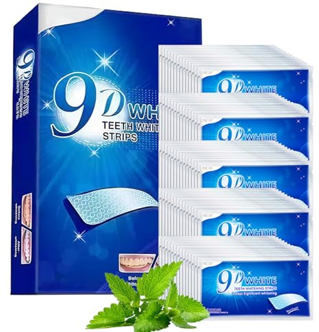 Lot de 70 bandes blanchissantes - Élimination efficace des taches - Doux pour l'émail - Avec 2 brosses à dents pour un sourire blanc éclatant - Brillance nacrée