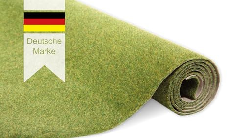 modellnatur Tapis d'herbe 100 x 43 cm | Vert printemps | Gazon artificiel pour modélisme, accessoires de train miniature, terrain H0, projets d'artisanat et décoration bonsaï – Réaliste, floqué