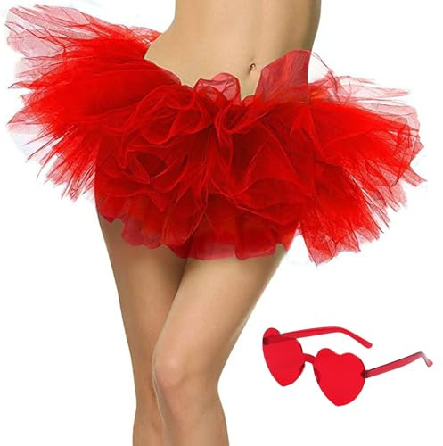 ZXTGBQ Jupe Femme Ballet Danse Tutu, 3 Couches Jupe en Tulle Vintag Rétro Années 80 Fête e Jupette Danse Classique Princess Dance Dress Fille RéTro AnnéEs 80 FêTe Halloween Christmas Carnaval Costume
