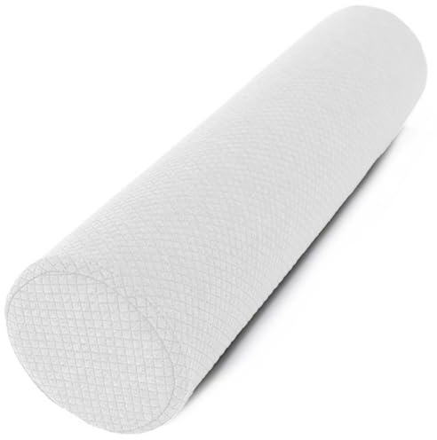 moismk Cuscino Cilindrico Memory Foam Personalizzabile - Federa Rimovibile e Lavabile con Cerniera per Sostegno Cervicale(Bianco,120x15cm)