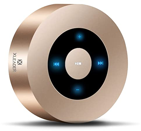 Xleader [ Smart Touch] Wireless Lautsprecher SoundAngel A8 (3rd Gen) 5W Laut Wenig Lautsprecher mit Tragbarer Wasserfest Fall 15H Mikrofon TF-Karte AUX für Draußen Reisen Sport Auto BBQ Strand Gold