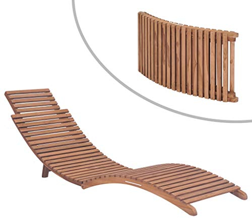 vidaXL Teak Sonnenliege Klappbar Gartenliege Liegestuhl Holzliege Saunaliege