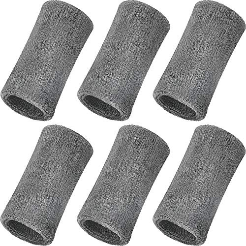 WILLBOND 6 Inch Wristbands Paris Sports Competitions Supplies Sport Long Wrist Bands Sweatband Elastic Athletic for Gym Tennis Outdoor Activity(Gray)