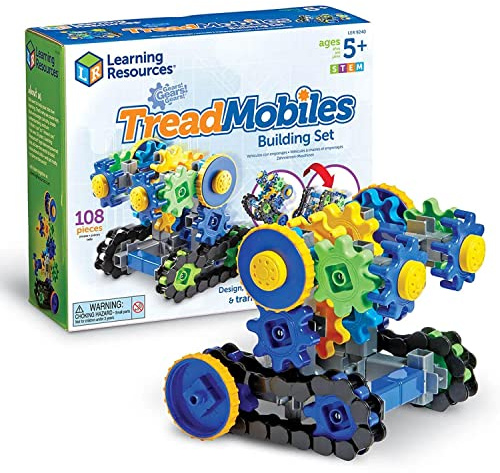 Learning Resources Véhicules à chaînes Gears Gears Gears, STEM, Jeu de Construction, 108 pièces, à partir de 5 Ans