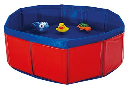 Nobby 62290 lekpool för katter med leksak röd/blå; Ø 30 x 11 cm