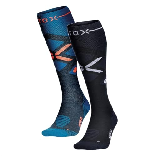 STOX Energy Socks Skisocken Herren 2 Pack, Kompressionsstrümpfe, Merino Socken, Ski und Snowboard Thermosocken, Compression Socks Men, Thermo Socken