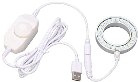 Anillo de luz LED para microscopio, anillo de luz ajustable para microscopio estéreo, piezas de imagen de cámara Industrial, accesorios