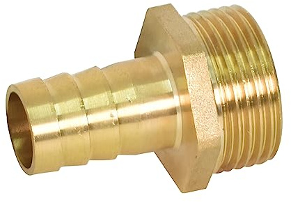 Hose Nozzle 19 mm Brass Hose Connection 1 Inch Male Thread 1 Inch Male Thread x 3/4 Inch Nozzle Connector for Hose Water Pipe Gas Pipe