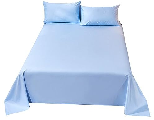 DEZYPZAM Luxuriöses Bettlaken aus Baumwolle - Weich, Langlebig und Hautfreundlich, Mikrofaser Betttuch für Zuhause oder Reisen - Hotelqualität Haushaltstuch (Hellblau,2.0m Bett(270x250cm))