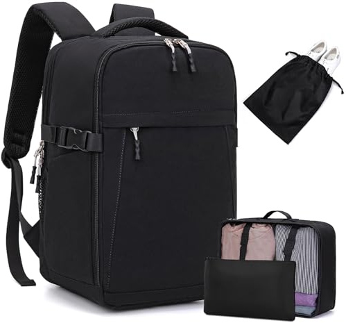 Lossga Mochila Viaje Cabina Avion 40x20x25 para Ryanair con Organizador de Equipaje Mochilas de Viaje Travel Backpack Equipaje de Mano para Easyjet Vueling Wizz Air