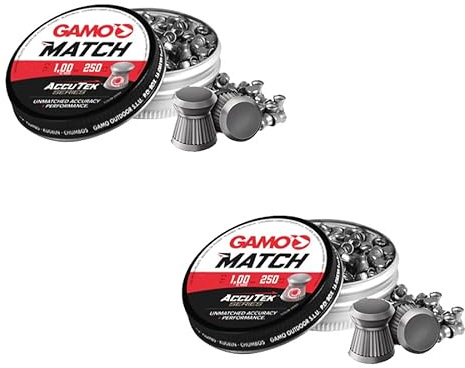 ECOMMUR Balines Gamo ACCUTEK Match (4,5MM) | 250 uds por Caja. 0,49g por balín. Pack de 2 Cajas. Balines de aleación. Rápidos, precisos y penetrantes.