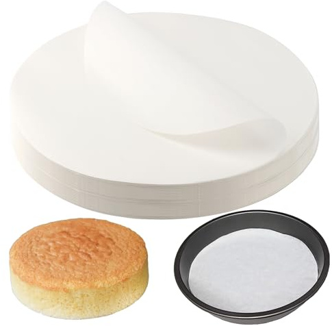 CHUIFAI 300 ark bakpapper runt 30 cm, vitt pergamentpapper, fettsäkert bakpapper, tillskärningar, non-stick bakpapper, vaxpapper, runt pergamentpapper för bakning kakor, pizza, grill