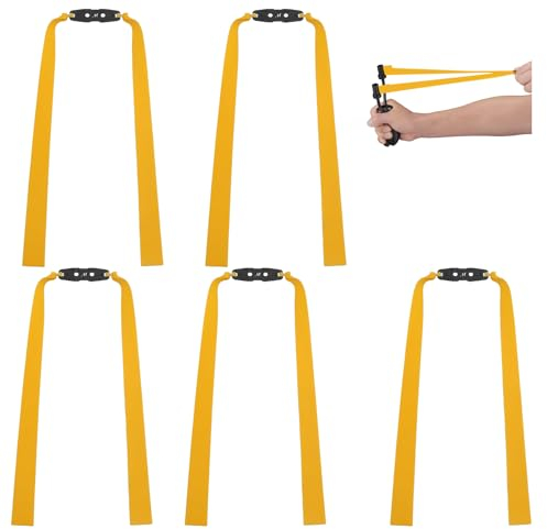 5 Piezas Bandas Goma para Tirachinas - 1,0 mm de Espesor, Practica de Punteria Bandas Elastica Repuesto Bandas planas para Deportes Recreativos Accesorios Caza Potente(Amarillo)