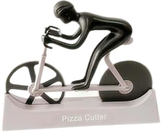 KUONIIY Tagliapizza a forma di bicicletta, doppia lama in acciaio inox, super affilata, con rivestimento antiaderente, colore viola