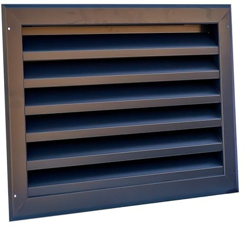 JOIMA - Rejilla de Ventilación de Aluminio. Lamas Fijas en Forma de Z . Modelo TORRALBA. 30 CM ANCHO x 30 CM ALTO (Medidas Interiores)