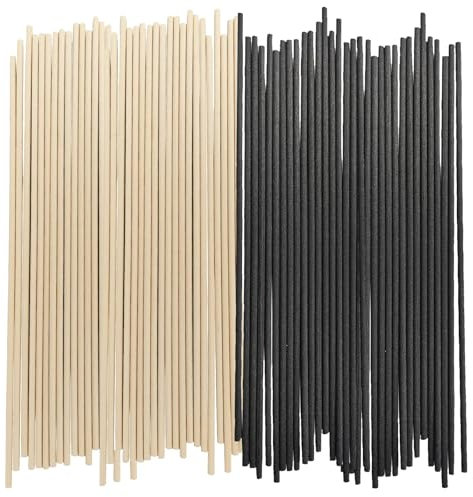 GEMMAHW 100pcs Reed Diffuser Sticks - 7 Inch Fragrance Refill Reed Thick Diffuser Sticks Natural Rattan Oil Fragrance Diffuser Stick Replacement