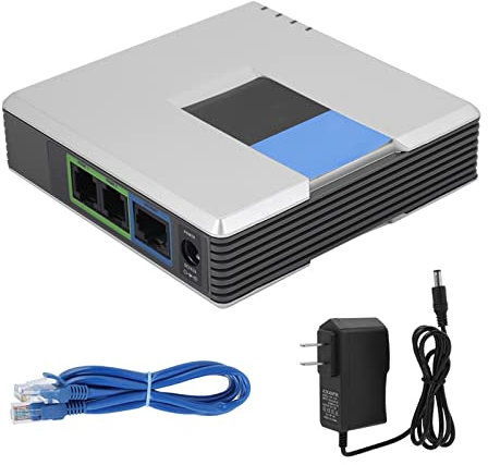 Ausla Internet Phone Adapter with 2 Ports For Voice over IP, Support SIP V2 Protocol, Comes with a Network Cable, RJ45 Cable For PAP2T (#3)