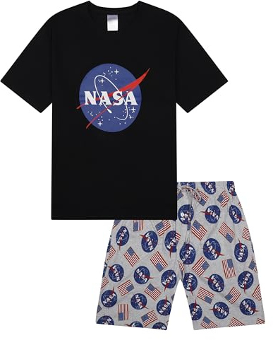 Mens Short Pyjama Set Space Explorer PJ Sets Sleep Lounge Wear S to XL New (NSA PJ - XL)