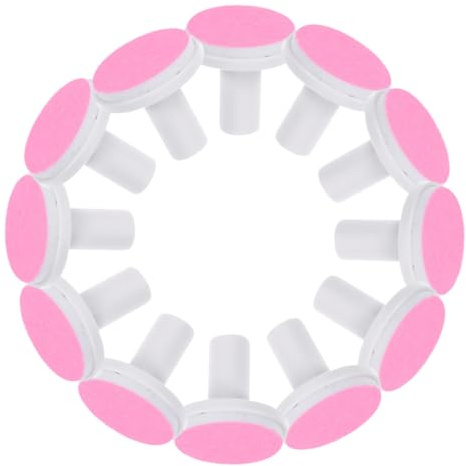 Baluue 12 Pcs Electric Nail File Replacement Pads for Adults Compatible Grinding Heads Sturdy Material Polish Discs for Electric Nail Trimmers and Clippers Pink