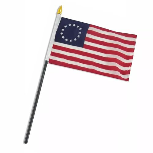 10 Pack Historical Betsy Ross Flag 4x6 Desk Table Stick (Sewn Edges) 100D