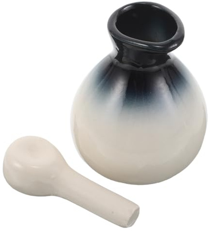 Uonlytech Pot Diffuseur D'huiles Essentielles en Céramique Bleue, Mini Flacon Distributeur avec Bec Précis, Récipient Hermétique pour Aromathérapie, Parfum et Spa, Kit pour Dosage Facile