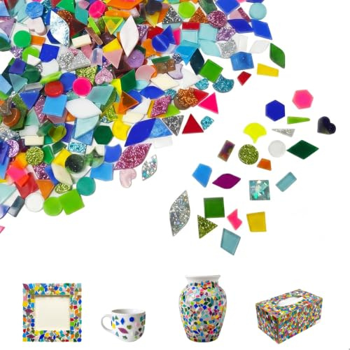 Teselas para Mosaicos, Mosaicos Manualidades, Mosaicos Manualidades, 1000pcs de Mosaico Acrílico Mixto Irregular, para Bricolaje, Baño, Decoración Hogar, Colores Mixtos, 200 g