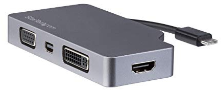 StarTech.com StarTech.com Adaptador USB-C Multipuertos de Vídeo - de Aluminio - USB Tipo C a VGA / 4K HDMI/Mini DisplayPort/DVI - Gris Espacial