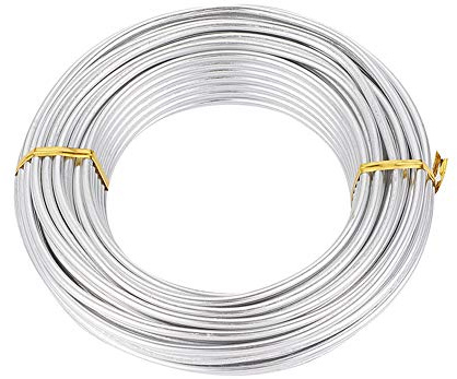 PandaHall - Filo in alluminio da 16 metri con spessore di 4 mm, per lavori manuali (argento)