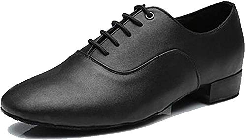 YKXLM Chaussures de Danse Latine Hommes Ballroom Standard Latin Salsa Performance, 707B-2CM,Noir,EU40