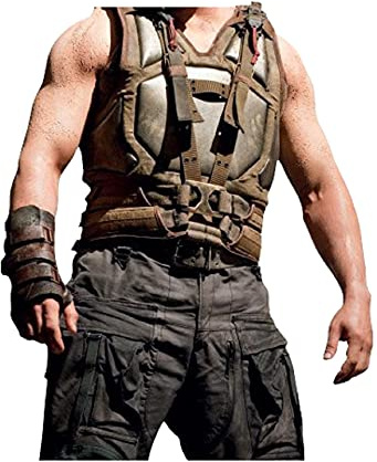 HiFacon Chaleco militar de piel sintética para hombre, disfraz de caballero Bane Rises para Halloween