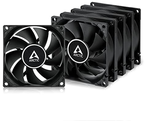 ARCTIC F8 PWM PST (5 Stück) - Gehäuselüfter, 80 mm, Case Fan mit PST-Anschluss (PWM Sharing Technology), reguliert RPM synchron, 300-2000 U/min. - Schwarz