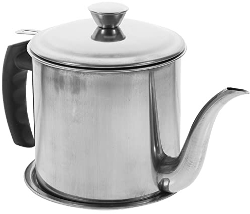 Kichvoe Olla De Aceite De Acero Inoxidable Cocina Con Colador Para Filtrar Grasa Como Recipiente Para Aceite De Cocina y Almacenamiento De Grasa