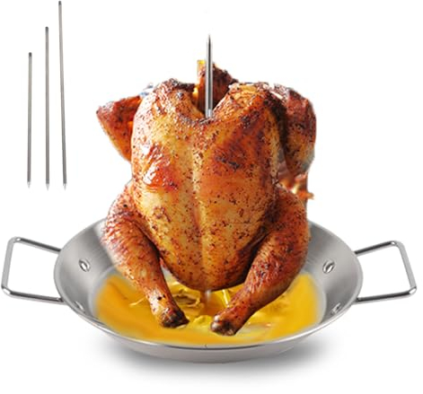 Spiedino Verticale per Grill Al Pastor, Spiedo Brasiliano per Spiedo Verticale per Grigliate, Tacos Al Pastore, Shawarma, Kebab, Gyros, Accessorio per Barbecue con 3 Punte