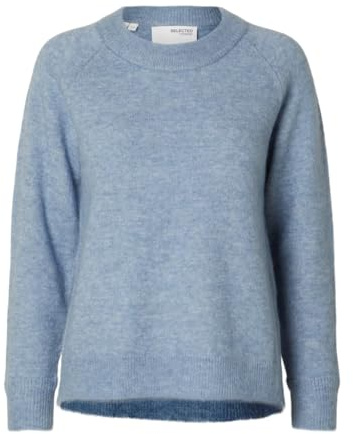 Selected Femme Maglione da Donna Slflulu LS Knit O-Neck B Noos, Endless Sky, M