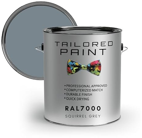 Tailored Paint uPVC Window & Door 1K Paint Brush or Spray On - Matt Finish - RAL7000, Squirrel Grey - 250ml Tin